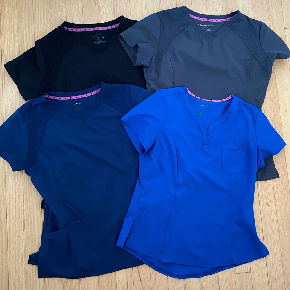 Lot of 4 Heartsoul Scrub Tops